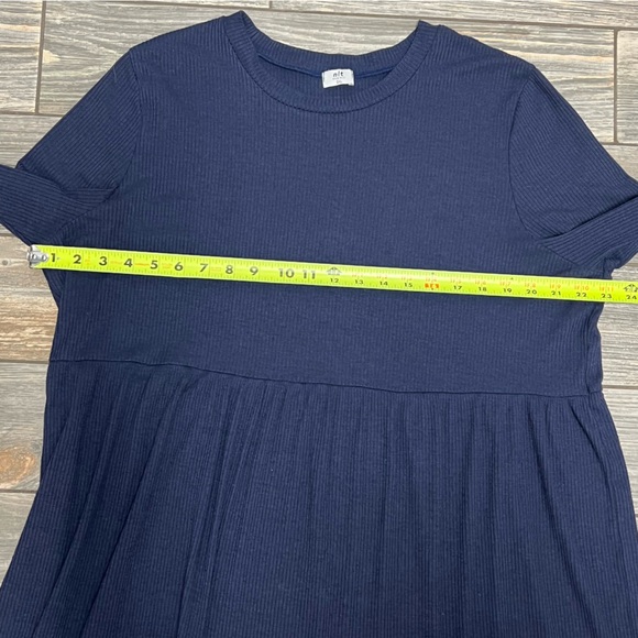 N/T Made in LA Ribbed Tiered A-Line Dress Size 2XL XXL Navy Blue 46” Chest - Picture 10 of 16